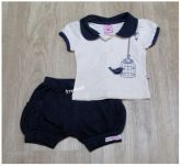 *** brechó *** Conjunto camiseta polo + shorts c/ detalhes