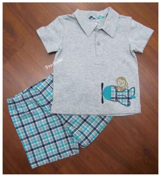 *** outlet *** Conjunto Carter's shorts + camiseta c/ detalhe