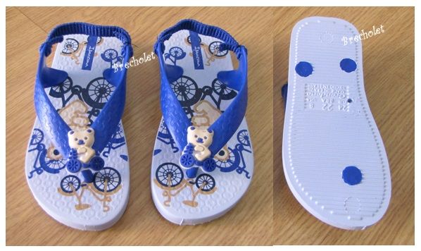 *** outlet *** Chinelo Ipanema azul c/ detalhe ursinho