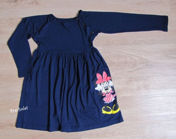 *** outlet *** Vestido mL marinho c/ detalhe lateral Minnie