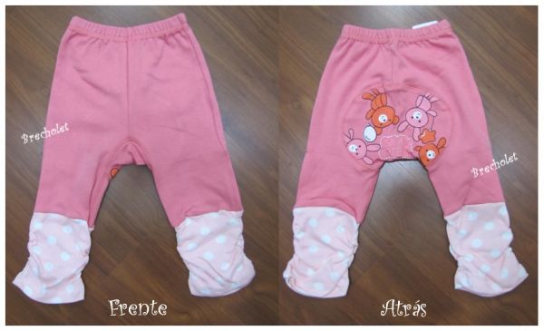 *** outlet *** Calça rosa c/ detalhe atrás ursinhos