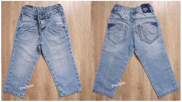 *** brechó ***  Calça Jeans clara c/ regulagem interna no cós