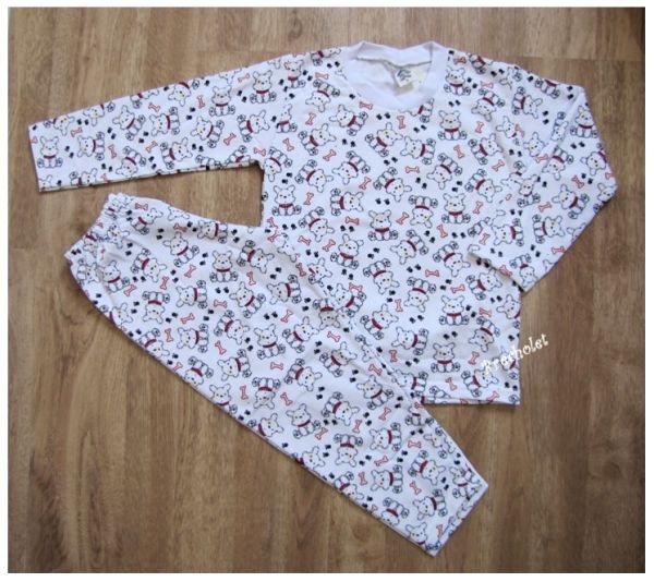 *** outlet *** Pijama branco c/ detalhe cachorrinho