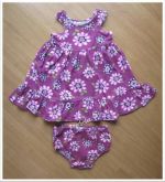 *** brechó *** Vestido regata lilás c/ flores + calcinha