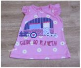 *** outlet *** Camiseta rosa "Cuide do planeta"