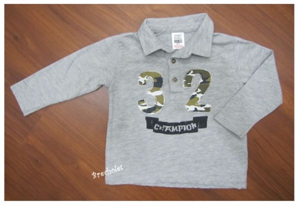 *** brechó *** Camiseta polo cinza Zara Baby